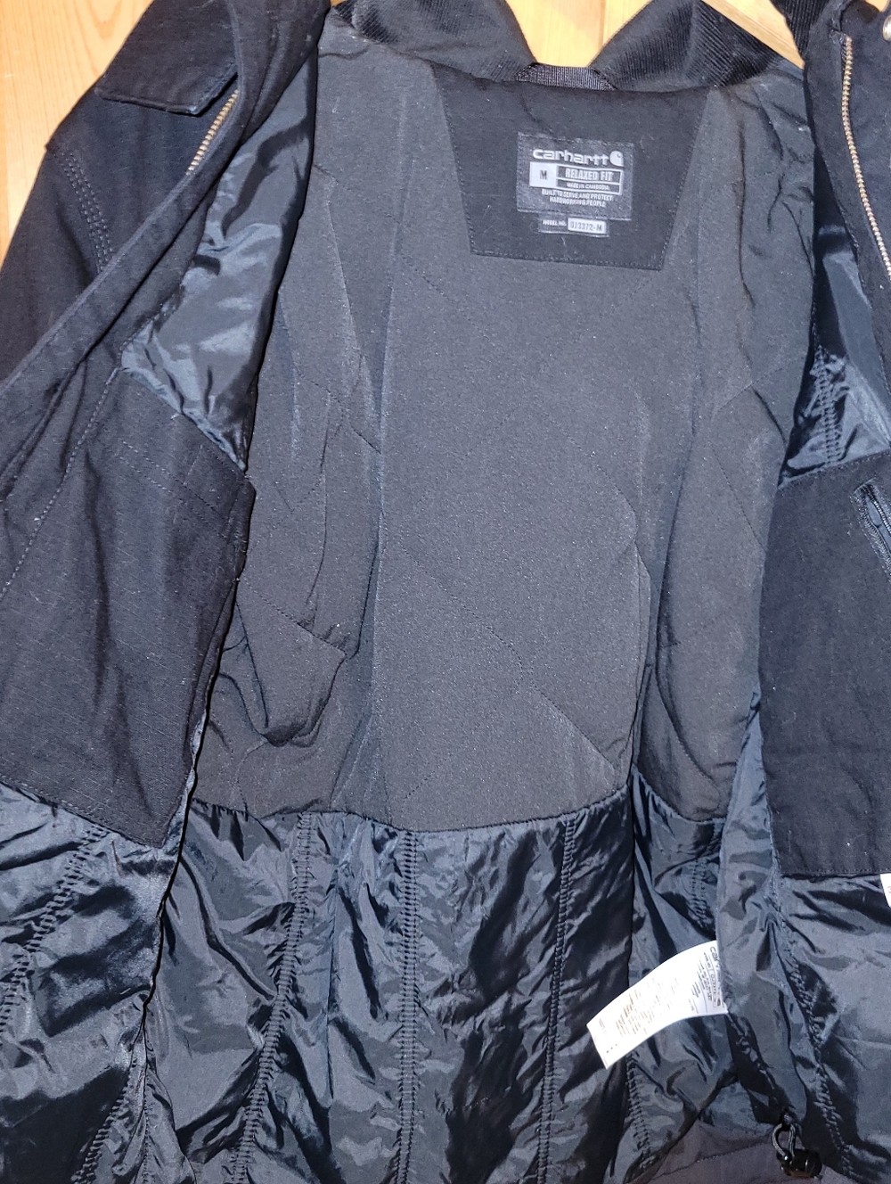 Carhartt Full Swing Caldwell Ripstop Insulated Jacket Black Medium Mens OJ3372 - Picture 10 of 10